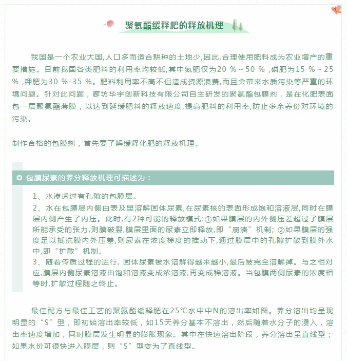 聚氨酯缓释肥的释放机理